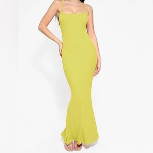 Elegant Lime Green Maxi Dress SMALL
